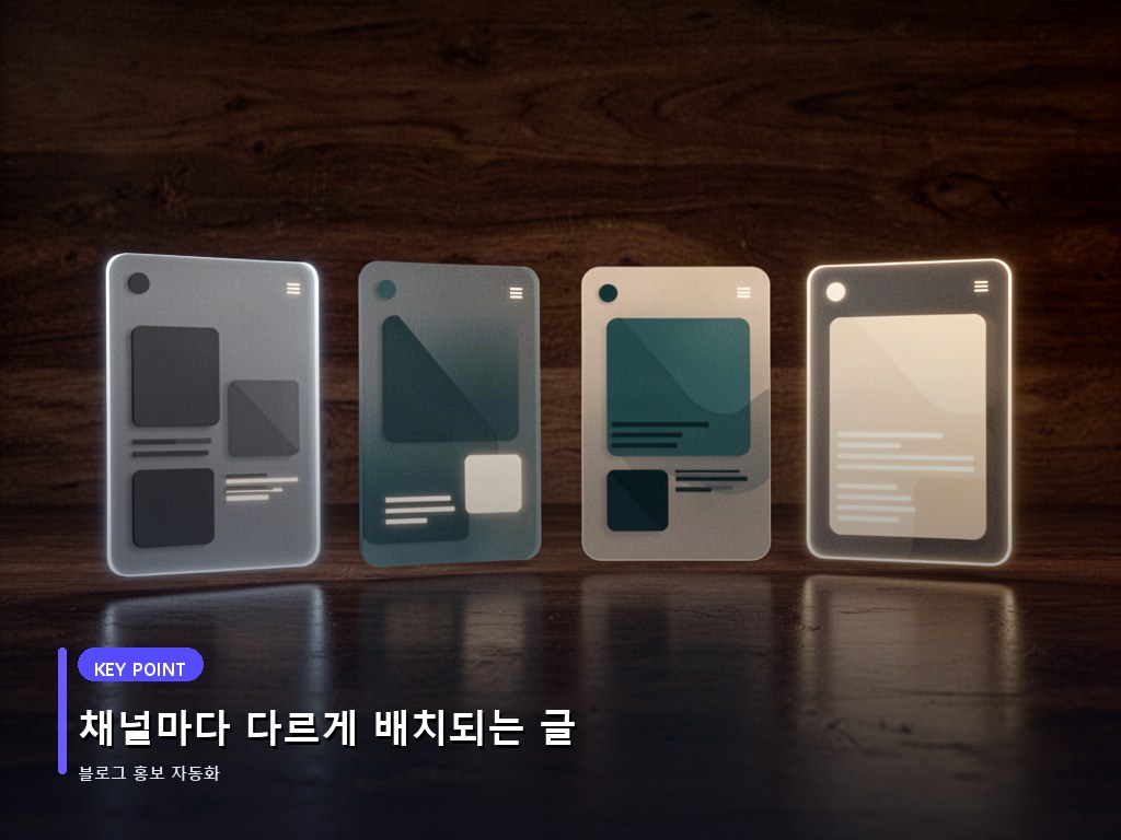 채널마다 다르게 배치되는 글