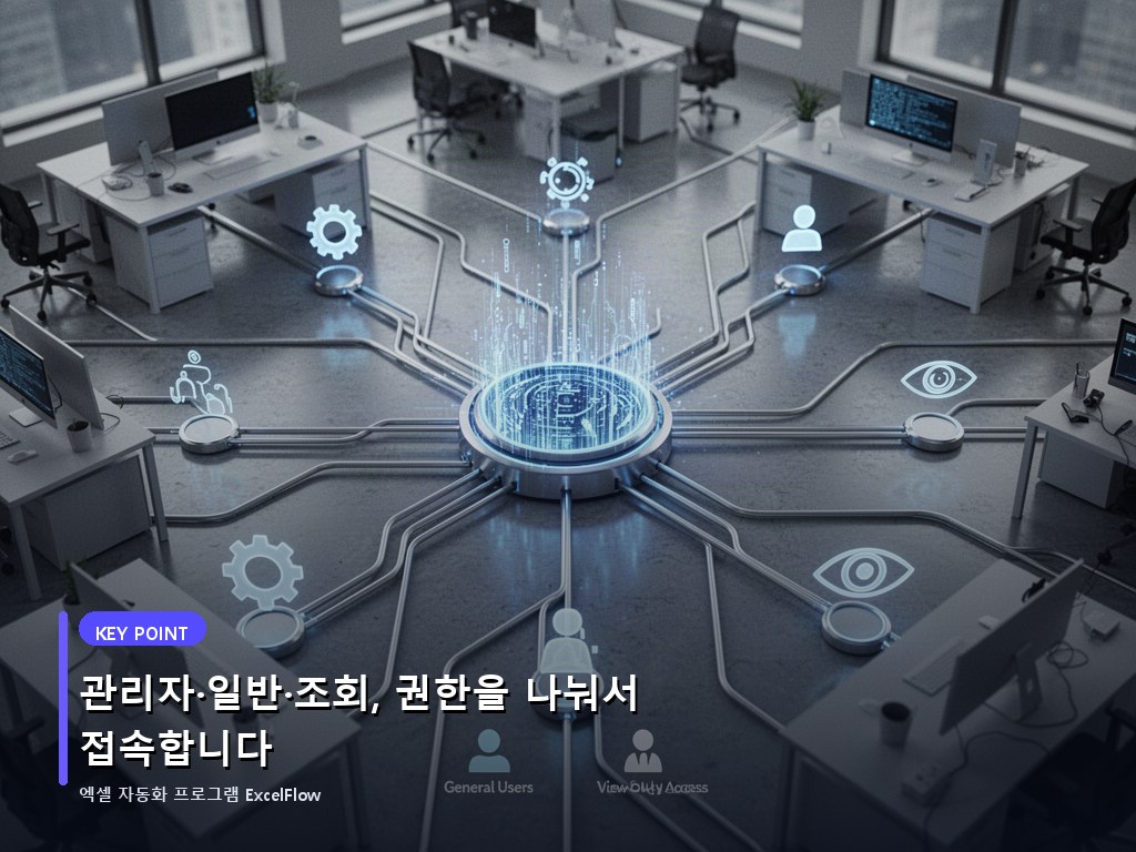 관리자·일반·조회, 권한을 나눠서 접속합니다