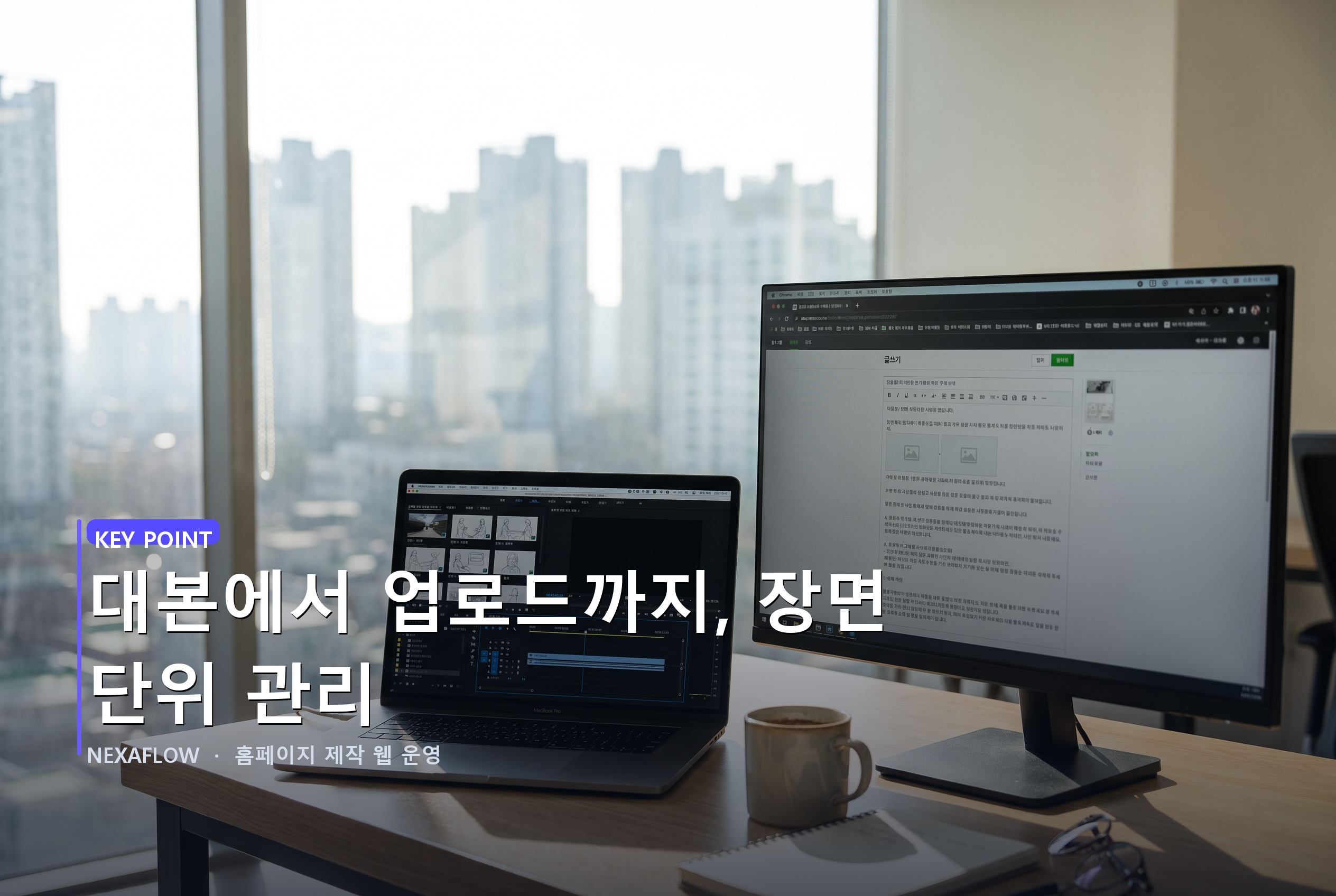 대본에서 업로드까지, 장면 단위 관리