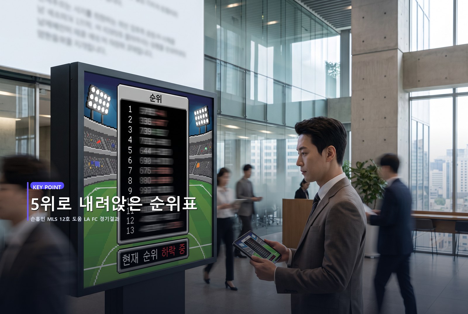 5위로 내려앉은 순위표